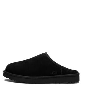 UGG Classic Black Shearling Lined Suede Slippers Women’s Size 10